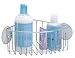 mDesign Suction Bathroom Shower Caddy Corner Basket for Shampoo, Conditioner, Soap - Chrome