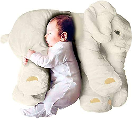Tickos Long Nose Elephant Cushion Soft Plush Stuffed Animal Plush Toy (Beige, Large)
