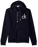 Calvin Klein Jeans Men's Full Zip CK Logo Hoodie, Classic Navy, Medium