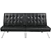 Best Choice Products Modern Leather Futon Sofa Bed Fold Up & Down Couch Recliner Lounger Sleeper Furniture Bk