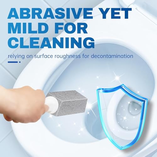 YOKNETIG 4pcs Escobillas de Inodoro de Piedra,Bloque para Limpieza,Escobilla De Baño De Piedra Pómez con Mango Colgante para Manchas de Agua Dura en Inodoros,Parrillas,Azulejos y Lavabos (4)