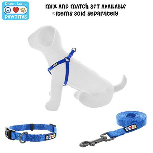 Pawtitas Pet Adjustable Solid Color Step In Puppy / Dog Harness 3/8 Inch Extra Small Blue