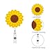 Heyah Sunflower Badge Reel Holder, Accurate Stitching, Reinforced Strap, Easy Retracting, Retractable Badge Holder with Alligator Clip, Perfect Gifts for Women Nurse