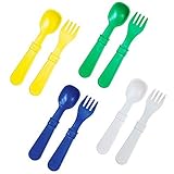 Re-Play Made in USA Toddler Forks and Spoons, Pack