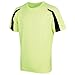 Just Cool Mens Contrast Cool Sports Plain T-Shirt (XL) (Charcoal/ Fire Red)