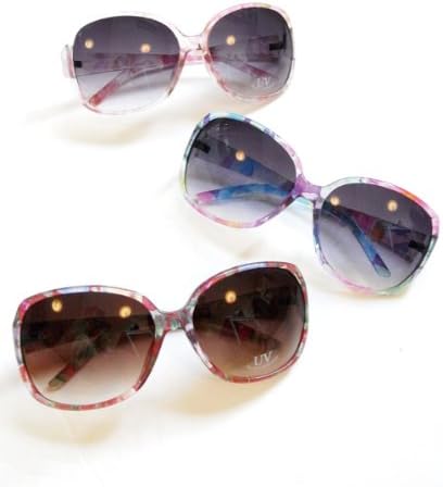 Amazon 大人気 Uvカット 花柄 フレーム サングラス フラワー 3色 ケース付き ファッション眼鏡 通販