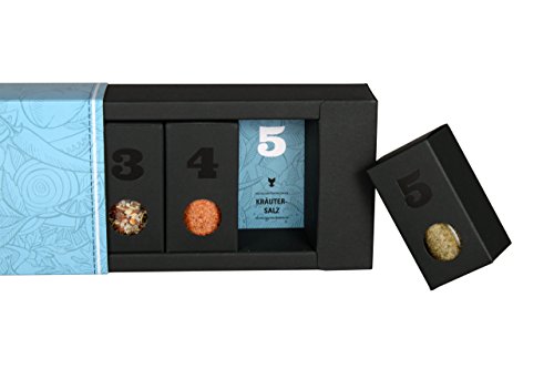 MEIN GENUSS Gewürzset Salze – 5 außergewöhnliche Rezepte + 5 grobe & feine Salze und Mischungen - Geschenk-Set zum Einzug – Gewürze Starterset für Kochanfänger - Gewürz-Erstausstattung – Bild 6