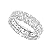 Barzel Vintage Style 5 Rows Cubic Zirconia Wide Band Statement Cocktail Eternity Band Ring 18k White Gold Plated Jewelry