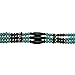CTM Beads and Various Accents Hat Band with Ties, Turquoise w/Black