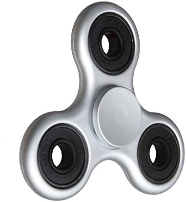 Fidget Spinner Toy Stress Reducer Portable Tri-Spinner Inner Peace Finger Toy Drop Test, Mute Bearing (Space Silver)