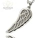 Hawaiian Aromatherapy Essential Oil Diffuser Necklace With Reusable Aroma Diffuser Wing Pendant - Hypoallergenic 316L Stainless Steel Necklace Coated with 925 Sterling Sliver Plated with 16 Inch Chain