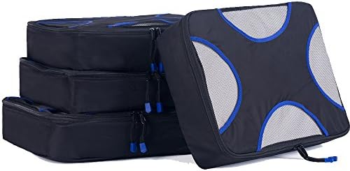 Ritty Packing Cubes Set - 4 Piece Extensible Storage Mesh Bags Lightweight-Black