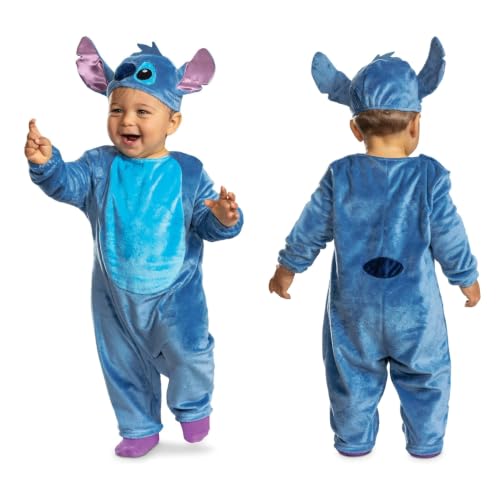 Disney Lilo & Stitch Stitch Jumpsuit for Toddlers and Infants, Official Fancy Dress, Includes Stitch Hat with Dimensional Ears, for Ages 6-12 months, 12-18 months & 2 years