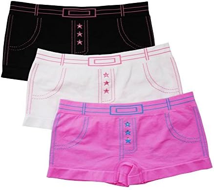 Women's 3-Pack Seamless Jeans Printed Low-Rise Boyshorts (B) S/M