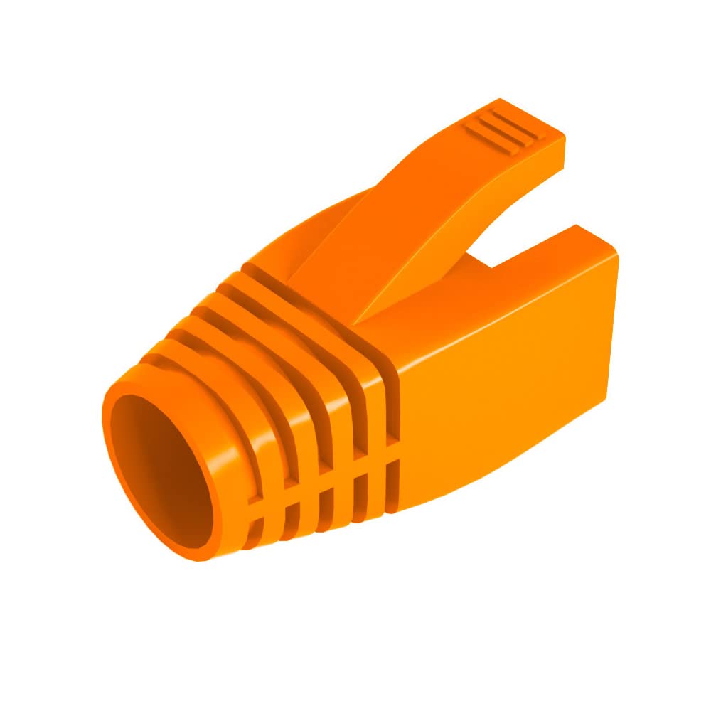 VIVOCH 50 Pcs Cat6 Cat6A Cat7 Strain Relief Boot, RJ45 Plug Connector Cover Modular Network Plug Cap Cable Connector Boots, Orange