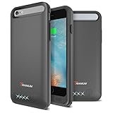 iPhone 6/6S Battery Case, Trianium Atomic Pro iPhone Portable Charger iPhone 6/iPhone 6S (4.7 inch) Charging Case - 3200mAh Extended Battery Pack Juice Bank Cover[MFI Apple Certified] - [Black]