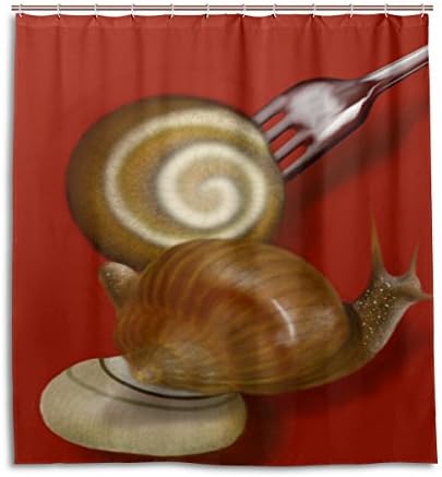 TJDY Snail And The Fork Waterproof Mouldproof Lengthen Shower Curtain 48x72(In)