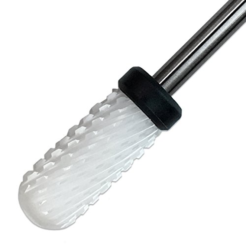 Pana (Grit: XC EXTRA COARSE) Professional USA Ceramic White Smooth Top Small Barrel Bit Nail Drill 3/32" Shank Size