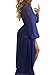 Happy Sailed Women Night Club Shimmer Slit Goddess Slit Dress, Large Blue