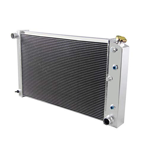 OzCoolingParts 4 Row Core Aluminum Radiator + 2 x 10" Fan w/Louver Shroud + Thermostat/Relay Kit for 1970-1987 71 72 73 74 75 76 77 Chevy/GMC C/K/G-Series C10 C20 C25 C3500 Nova Camaro Blazer and More