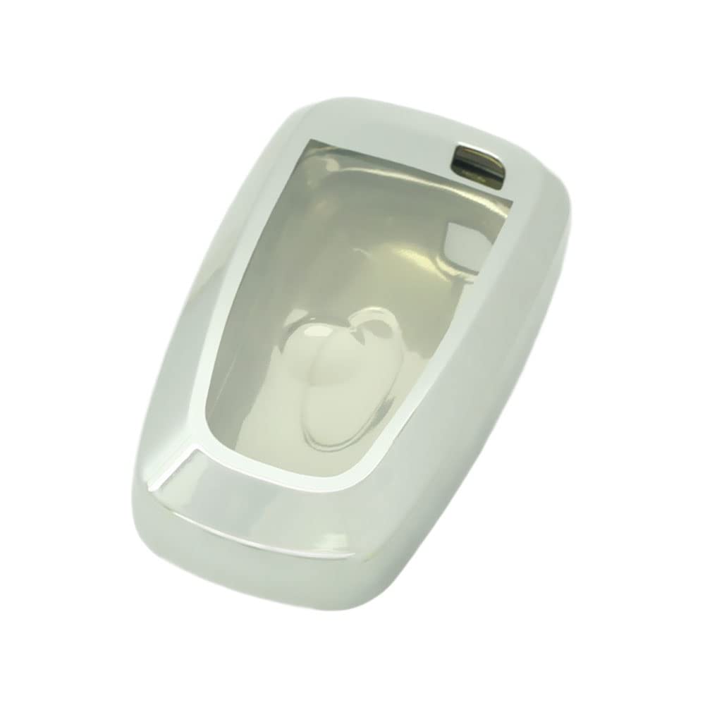 BROVACS Soft TPU Case Shell Cover Protector Holder Compatible with FORD Fusion Mustang F-150 F-250 LINCOLN Smart Remote Key Fob 2 3 4 5 Button SV9710 Silver