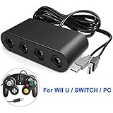 [2019 Upgraded] The perseids GameCube Controller Adapter, NGC Controller Adapter Compatible with Nintendo Switch Wii U / PC USB / Switch, No Driver Need, 4 Port