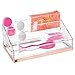mDesign Modern Makeup Organiser 4 Compartment Cosmetics Storage Transparent & Rose Gold