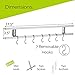 18 Inch Stainless Steel Knife & Utensil Holder With 7 Hooks - Wall Mounted Magnetic knife Strip - Includes Assembly instructions, Hardware & A Mini Level for Easy installation - By Wellington Wares