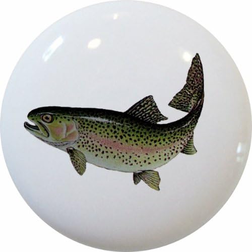 Chd Rainbow Trout Ceramic Cabinet Drawer Knob Amazon Com