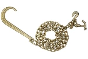 MFREXPRESS 5/16''x 6' Tow Chain J Hook Long Shank with T J & Grab Hook