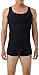 Underworks Mens Cotton Spandex Compression Tank 3-Pack, Large, Black