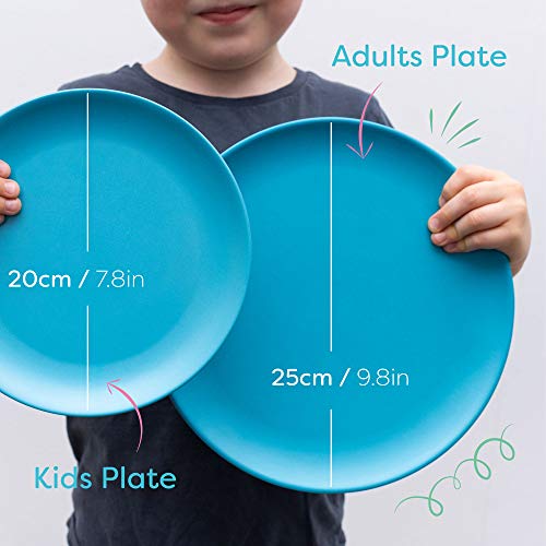 BOBO&BOO Adult-Sized (10inch) Eco Friendly Bamboo Plates for Adults & Kids | 4 Set | Durable Bamboo Dinnerware Set for Home, Picnic & Party Time - BPA Free - Dishwasher Safe - FDA Approved - COASTAL - Thumbnail 5