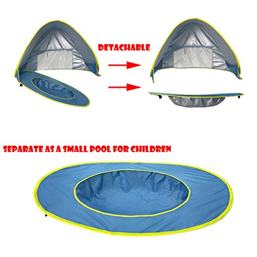 CapsA Baby Beach Tent Pop Up Portable Shade Pool UV Protection Sun Shelter for Infant Sunscreen Beach Umbrella Baby Pool for Infant Baby (Blue)
