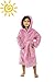 Turkishtowels Terry Velour Hooded Kids Beach or Pool Cover-Up (S - Age 5, Pink)