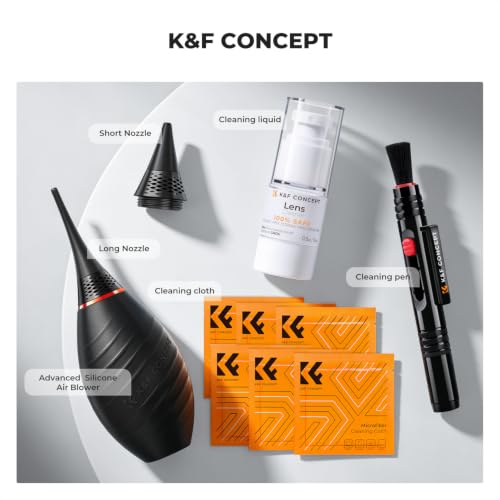 K&F CONCEPT 10 in 1 Cleaning Kit (Cleaning Cloth + Microfibre Cloth + Photo Bulb) for SLR Camera Lens..