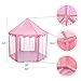 Princess Castle, Princess Tent, Hexagonal Fairy Princess Castle Tent with LED Star Lights Indoor and Outdoor Fun Play Area for Babies Children. 55in x 53in (DxH) (Pink)