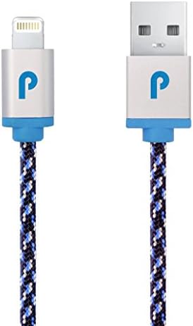 Paracable Paracord Wrapped iPhone Lightning Cable (Matrix) | Braided Fabric Wrapped Lightning to USB Tangle Free with Aluminum Ends. Black, White, and Blue iPhone Charger.