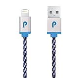 Paracable® Paracord Wrapped iPhone Lightning Cable (Matrix) | Braided Fabric Wrapped Lightning to USB Tangle Free with Aluminum Ends. Black, White, and Blue iPhone Charger.