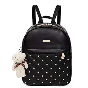 PU Leather Teddy Keychain Women Backpack