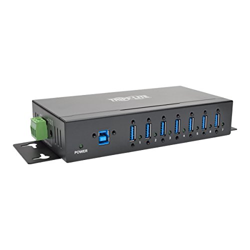Tripp Lite 7-Port Industrial USB-A 3.0 SuperSpeed Hub with 15KV ESD Immunity, Metal Case, Mountable, USB Type-A (U360-007-IND)
