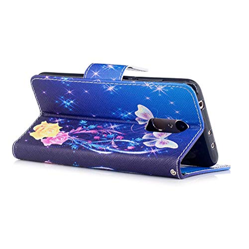 Xiaomi Redmi 5 Case, Bear Village Painted Pattern Premium PU Leather Magnetic Wallet Case Cover with Kickstand and Card Holder ID Slot for Xiaomi Redmi 5 (#3 Butterfly)