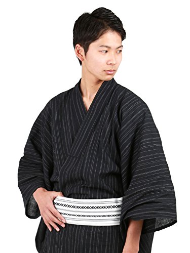 Kato Kyoto Men's Japanese Yukata Set with Obi,Geta and An original full-color instructional booklet in English