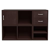 Foremost 340009 Modular 6-in-1 Shelf Cube Storage System, Espresso