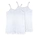 Brix Girls' Camis White Undershirts - 100% Cotton 4 pk Tank top undershirt.