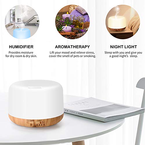 Himetsuya-300ml-Essential-Oil-Diffuser-Wood-Grain-Ultrasonic-Oil-Diffuser-Humidifier-Auto-Off-Quiet-Aroma-Cool-Mist-Diffuser-with-Remote-Control-Timer-7-Colors-Light-for-Baby-Bedroom-Office