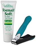 Toenail Soft 1 oz. Temporary Nail Softening Cream with 60% Ultra Aloe PLUS FREE Easy Hold Toenail Clipper by TRIM, Soften Ingrown Toenails