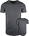 ShirtBANC Hipster Hip Hop Elong Drop Cut Mens Shirt Longline Dropcut Tshirt Cool Gray
