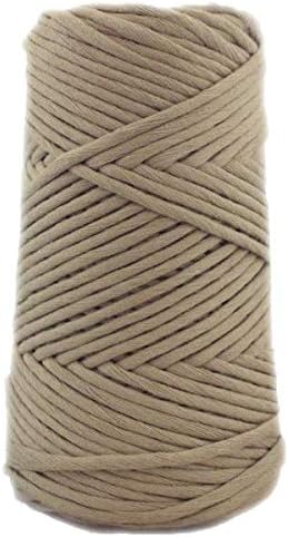 GANXXET Organic Combed Cotton Cone 4MM - Weaving Cotton Cone, Crochet Cotton Cone, Macrame Cotton Cone (Taupe)