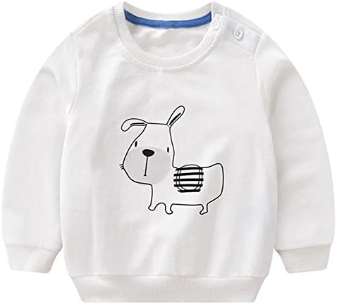 KINDER365 Unisex Kids Crew Neck Dog Print Sportswear Sweatshirts Tops Pullover Sweater