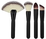 BS-MALL(TM) 4 Pieces Fan Face Powder Foundation Tapered Makeup Brushes